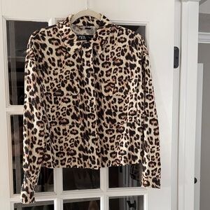 Zara Women's Animal Print Jacket Size M